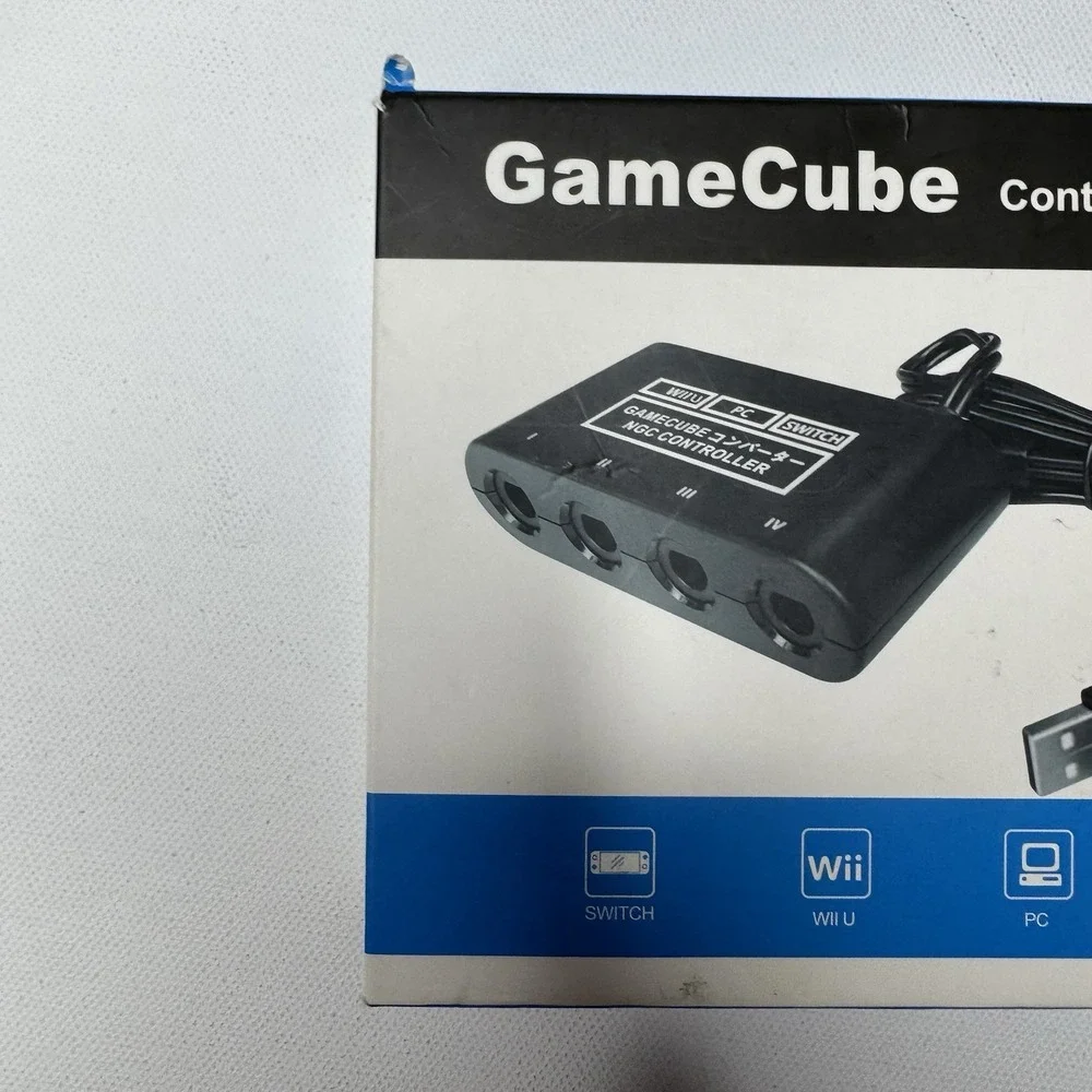 New GameCube Controller Adapter 4 Port For Nintendo Switch Wii U & PC USB TURBO